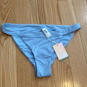 NWT- Andie Swim Banded Cheeky bottom - L - Sky blue